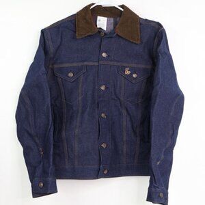 BP Men's Blue Denim Jacket with Brown Collar